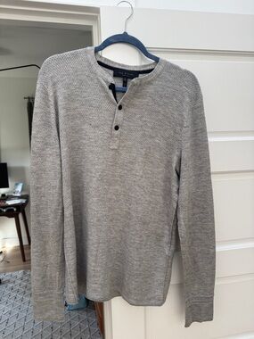 rag & bone Grey Henley with Black Trim